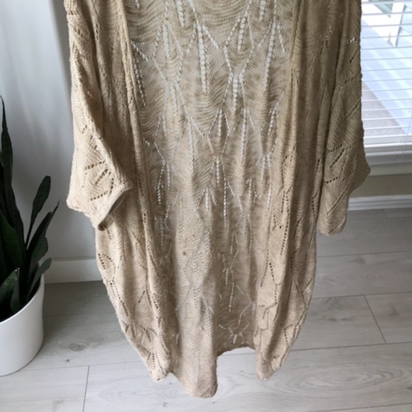 SWS Knitwear Cardigan Long Beige Small - Picture 4 of 4